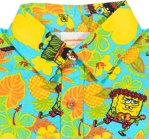 Miniatura 4 de Nickelodeon SpongeBob SquarePants Camisa hawaiana de manga corta con botones para niños