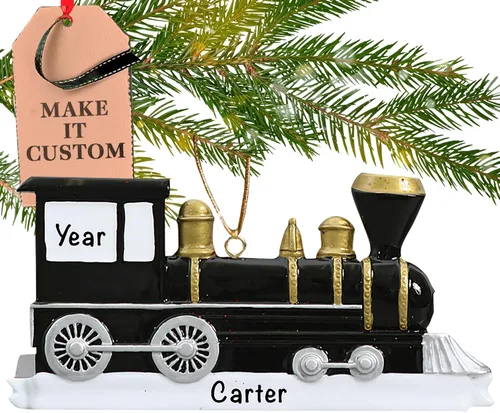 Miniatura 10 de Adorno personalizado de tren 2026 Adornos de Navidad personalizados con láser grabados con láser para árbol Regalo personalizado de recuerdo