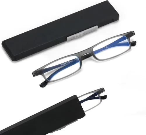 Miniatura 12 de Lentes de lectura plegables ultraligeros para mujeres y hombres, TR90, bloqueo de luz azul, anti UV, fatiga ocular, plegables, compactos, Negro