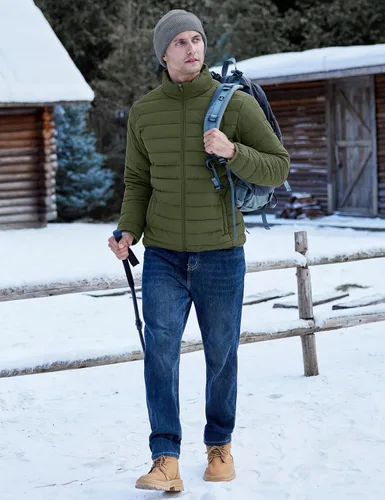 Miniatura 3 de TACVASEN Chaqueta Puffer Ligera para Hombre Chaquetas Acolchadas de Invierno Puffy Abrigadas Resistentes al Agua Resistentes al Viento Abrigos