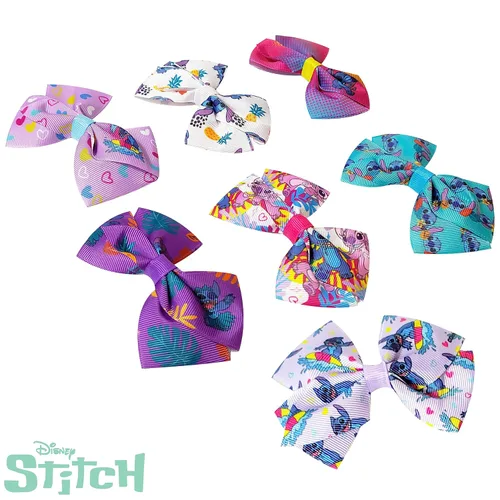 Miniatura 2 de LUV HER Disney Stitch - Lazos para el cabello, paquete de 7 lazos de 4 pulgadas, juego de regalo de accesorios para el cabello, clip de cocodrilo, a