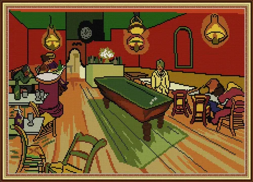 Miniatura 15 de YEESAM ART Van Gogh - Kits de punto de cruz para adultos, principiantes, cafetería, 11 unidades, estampado de bricolaje, kit de iniciación
