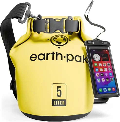 Miniatura 43 de Earth Pak Bolsa Seca Impermeable - Mochila Impermeable de Cierre Enrollable Superior Mantiene el Equipo Seco para Kayak con Funda Impermeable