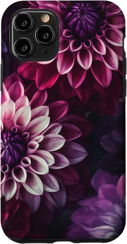 Miniatura 28 de iPhone 11 Dahlia Flower Floral Nature Garden Funda con diseño granate rosa y morado