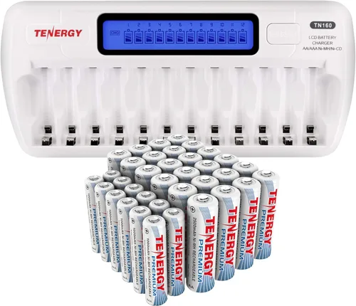 Tenergy Paquete de 36 pilas recargables AA y AAA NiMH de alta calidad, pilas AA y AAA de 1.2 V, ideales para dispositivos electrónicos diarios y