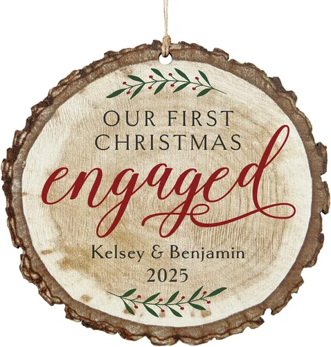 Miniatura 12 de Let's Make Memories Adorno de Navidad Personalizado para Parejas - Adorno de Navidad 2025 - Decoración de Árbol - Personalizar Mensaje, Año