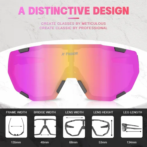 Miniatura 2 de X-TIGER Gafas de ciclismo polarizadas para hombres y mujeres, 5 lentes intercambiables UV400, gafas de sol deportivas, béisbol, correr, pescar Lente