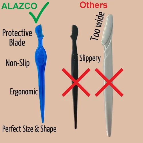 Miniatura 3 de ALAZCO Afeitadora de precisión para cejas, herramienta de dermaplaning exfoliante facial, piel de melocotón, retoque de cejas, moldeador de labios