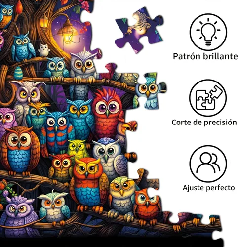 Miniatura 6 de Rompecabezas de la familia de búhos para adultos de 1000 piezas, rompecabezas para adultos de 1000 piezas, juguetes desafiantes, rompecabezas