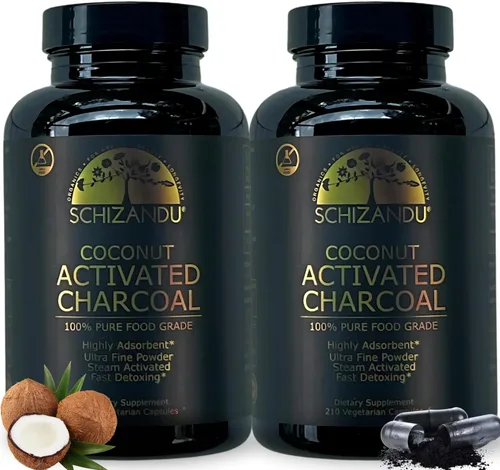 Miniatura 9 de Cápsulas de carbón vegetal activado y coco, orgánico, 210 unidades, alimento desintoxicante, no transgénico, para desintoxicación, blanqueamiento