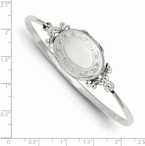 Miniatura 2 de FJC Finejewelers Brazalete con medallón de plata de ley (muñeca de 7 pulgadas), Metal, no conocido