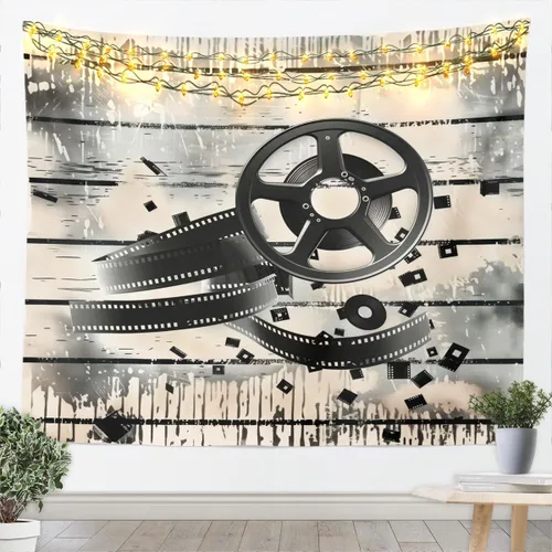 Miniatura 28 de Homewish Tapiz de música de piano, notas musicales, arte para colgar en la pared, para niños, niñas, niños, adolescentes, grafiti retro, color gris