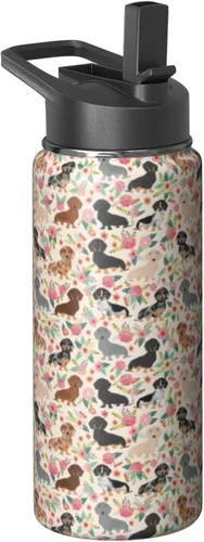 Miniatura 9 de Dachshund - Vaso de viaje aislado de acero inoxidable de 20 onzas con asa y pajilla, regalo para mujer, para el Día de la Madre, a prueba de fugas