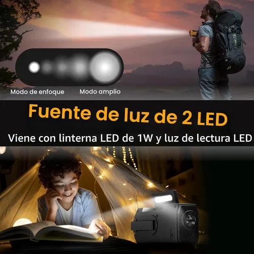 Miniatura 5 de FosPower NOAA Radio meteorológica de emergencia A1 7400 mWh, banco de energía portátil, AM/FM, USB/solar/carga de manivela, funciona