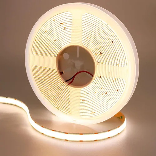 Miniatura 9 de GOMING Tira de luz LED COB de doble fila de 32.8 pies (32.8 ft) CC 24 V, blanco cálido, 3000 K, IP65, impermeable, 6000 LED, CRI 93+ 20000 lm