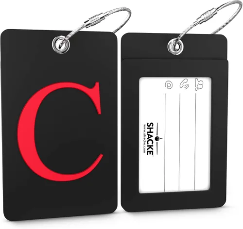 Miniatura 119 de Etiqueta de equipaje con inicial, totalmente flexible, con aro de acero inoxidable, letra G