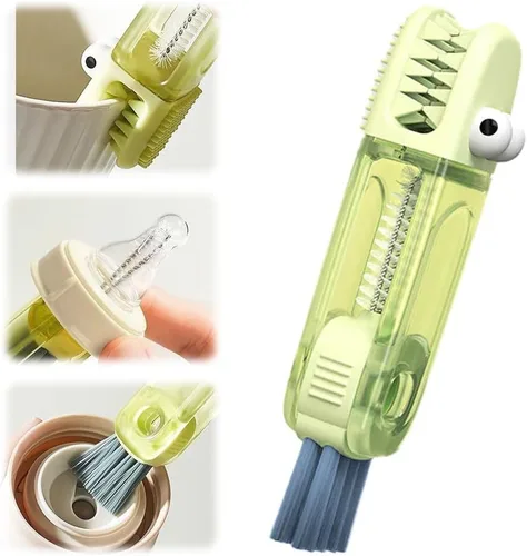 Miniatura 18 de Limpiador de Tapas de Tazas Multifuncional 3 en 1 - Juego de Cepillos de Limpieza para Hendiduras para Espacios Estrechos, Biberones y Más - A3