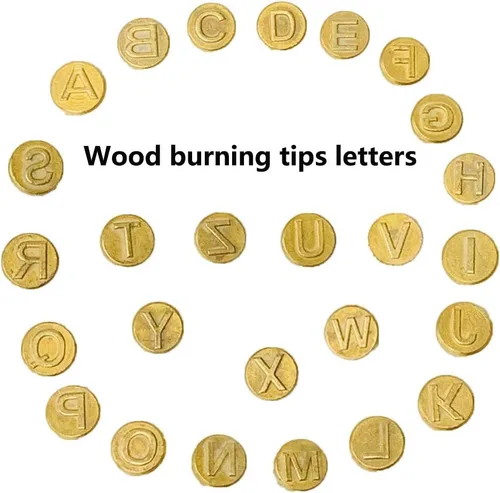 Miniatura 2 de Letras de madera para quemar madera, letras mayúsculas y juego de personalización para madera y otras superficies (cobre)