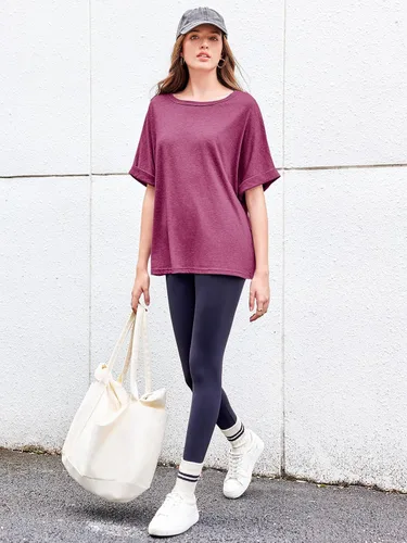 Miniatura 6 de Camiseta de gran tamaño para mujer, holgada, de manga corta, casual, para verano