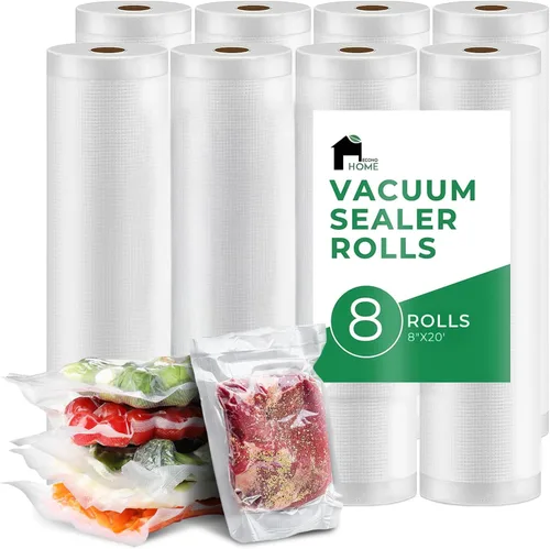 Miniatura 11 de EconoHome Bolsas de sellado al vacío resistentes de 8 x 20 pies para alimentos, paquete de 6 bolsas de almacenamiento al vacío de plástico de grado