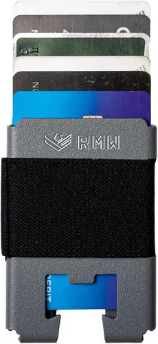 Miniatura 2 de Rugged Material Cartera minimalista - Tarjetero de bolsillo frontal con bloqueo RFID - Cartera delgada táctica de metal para hombre