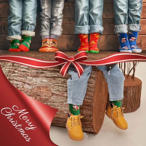 Miniatura 7 de Dsia Zamur Calcetines de cuello redondo para niños y niñas, paquete de 4 a 6 + caja de regalo, novedosos calcetines de pantorrilla coloridos