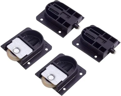 Bettomshin Juego de 2 rodillos de nailon para puerta corrediza de armario con tornillos, 2.126 x 2.008 in/2.13 x 2.01 pulgadas, color negro, para