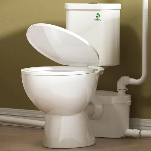 Miniatura 8 de SUPERFLO Sistema de Inodoro Macerador de 500W Upflush para Sótano con 4 Entradas de Agua para Baño y Garaje, Sistema de Bomba de Inodoros