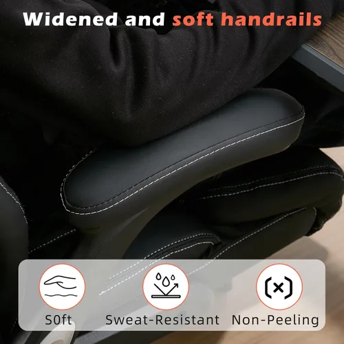 Miniatura 5 de Silla de oficina grande y alta de 700 libras, silla de escritorio ejecutiva resistente con soporte lumbar inflable, asiento acolchado extra ancho