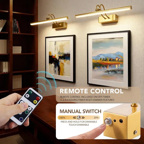 Miniatura 6 de RAIFOOLLY Luz de imagen, luces de imagen para pared inalámbricas, luces de imagen de 13 pulgadas con temporizador y regulable, luces de pared