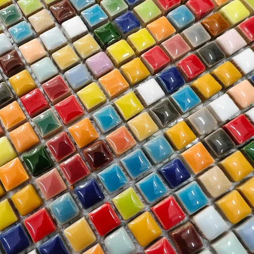Miniatura 9 de Hominter Muestra de azulejos de 3 x 12 pulgadas: Azulejo de mosaico de cerámica multicolor, Azulejo de porcelana esmaltado cuadrado pequeño