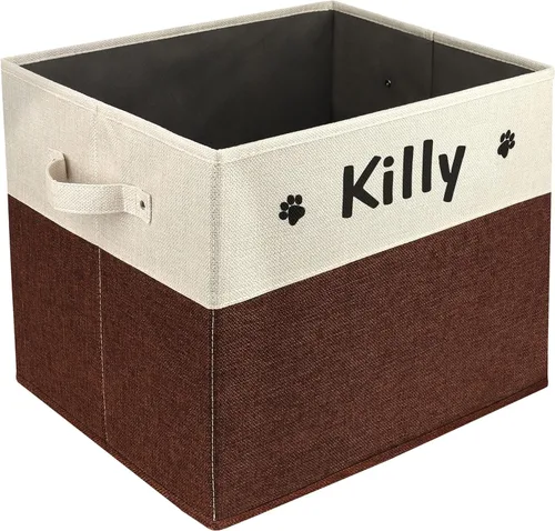 Miniatura 17 de PET ARTIST - Cesta plegable de almacenamiento de juguetes con nombre personalizado de la mascota - Organizador de caja rectangular para juguetes