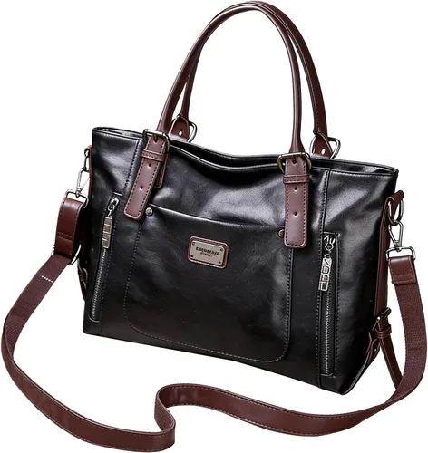 Miniatura 27 de Bolsos y carteras para mujer, bolso de mano de cuero vegano para mujer, bolso de hombro, bolso de viaje con compartimentos