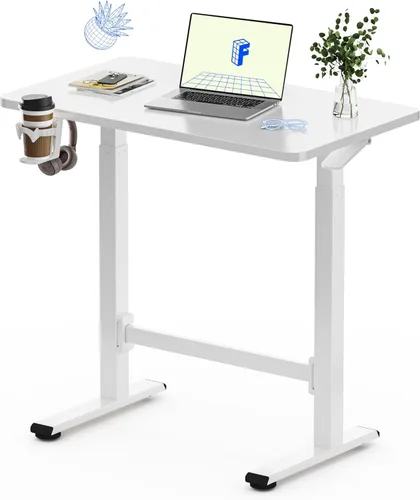 Miniatura 17 de FLEXISPOT H7 Plus - Escritorio de pie ajustable con resorte de gas, estación de trabajo móvil con rueda, escritorio inalámbrico para habitación