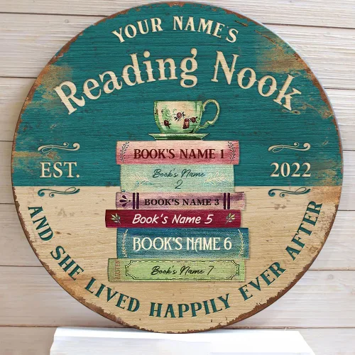 Miniatura 8 de Artsy Woodsy Letrero de madera de esquina de lectura personalizado (no tallado o neón), placa de pared, decoración de Book Nook Club Room Hideaway