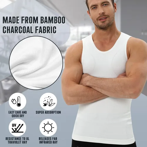 Miniatura 8 de Gynecomastia Compression Shirt for Men, Slimming Tank Top Undershirts, Mens Body Shaper Vest