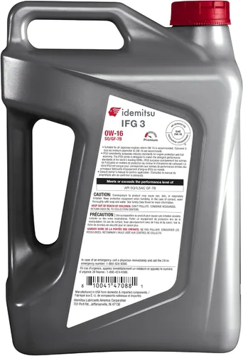 Miniatura 2 de Idemitsu IFG3 0W-16 GF-7, 5 cuartos de galón, caja de 4