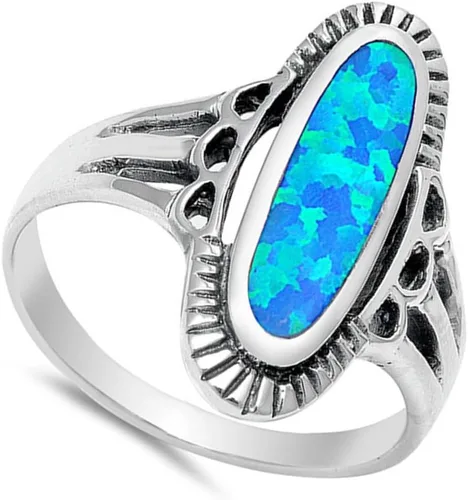 Miniatura 2 de ELIGE TU COLOR Anillo ovalado largo de plata de ley