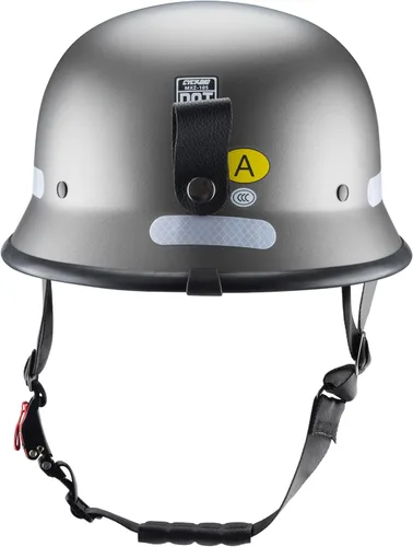 Miniatura 3 de Casco de motocicleta estilo alemán, medio casco con carcasa de media concha para motocicletas Chopper Cruiser