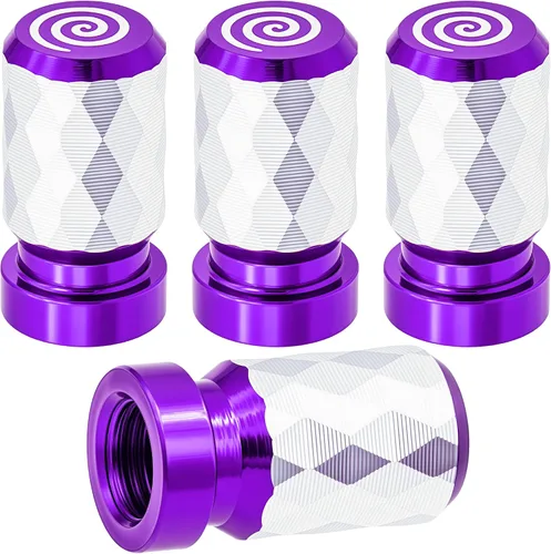 Miniatura 62 de 4 piezas de tapas de válvula de rueda con forma de punta, válvula de rueda de aleación de aluminio con punta, tapas de aire universales a prueba