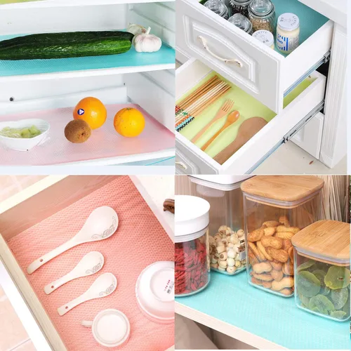 Miniatura 5 de Paquete de 10 alfombrillas para refrigerador, forros lavables para refrigerador, fáciles de limpiar, antideslizantes, sin BPA, colorido