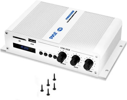 Miniatura 2 de Pyle Home Marine Amplificador de coche – 2 canales puente compacto 200 vatios RMS 4 OHM rango completo monobloque estéreo e impermeable – Receptor