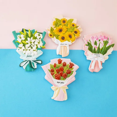 Miniatura 2 de 4 imanes de flores para nevera, imanes fuertes y divertidos para nevera, resina decorativa 3D, imanes creativos de tulipán, girasoles y rosas