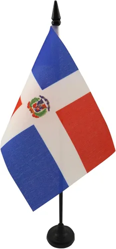 Miniatura 19 de Bandera de mesa de Anguila de 4 x 6 pulgadas, bandera de escritorio británica de Anguila, 5.9 x 3.9 in, palo y base de plástico negro AZ FLAG