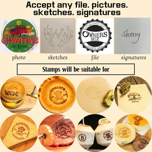 Miniatura 2 de Hierro De Marca Hierro De Marca Personalizada Para Alimentos Sello Burger Buns Bonito Regalo Para Navidad Sello Personalizado Funciona Para La