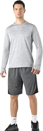 Miniatura 2 de Paquete de 3 camisetas de manga larga para hombre ajuste seco casual senderismo rendimiento atléticas activas con agujeros para el pulgar
