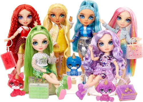 Miniatura 6 de Rainbow High Violeta, morado con kit de slime y mascota, muñeca de moda brillante de 11 pulgadas con slime brillante de bricolaje, mascota mágica