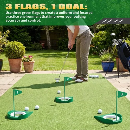 Miniatura 4 de Sotiff Práctica de práctica de golf con agujero de copa, accesorios de golf, putters de entrenamiento con bandera de plástico para adultos, oficina