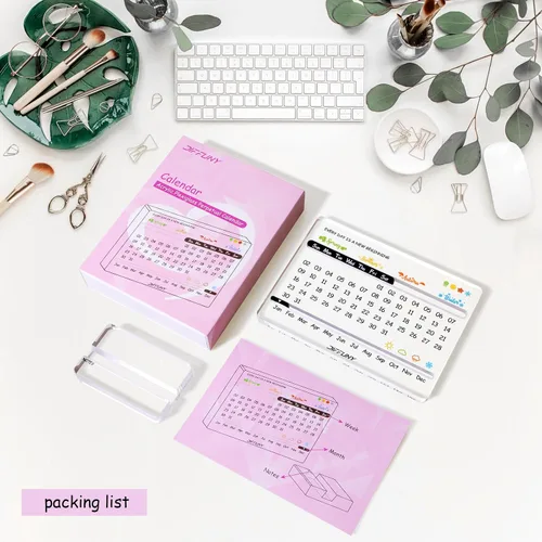 Miniatura 7 de Calendario de escritorio acrílico perpetuo – Bonita decoración moderna de oficina y regalos de oficina para compañeros de trabajo, mujeres y hombres