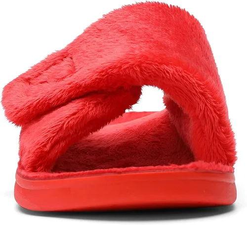Miniatura 4 de SOLLBEAM Pantuflas peludas con soporte de arco para mujer, sandalias ortopédicas para el talón